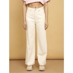 Wrangler Women's Cream Workdwide Wide Leg Jeans